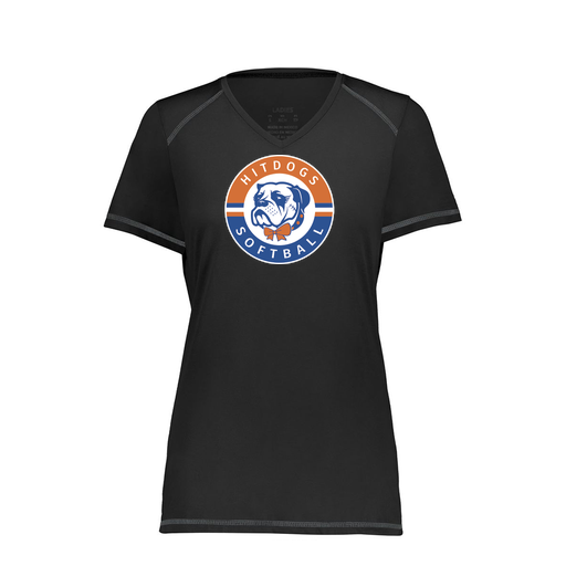 [6844.080.XS-LOGO1] Women's SoftTouch Short Sleeve (Female Adult XS, Black, Logo 1)