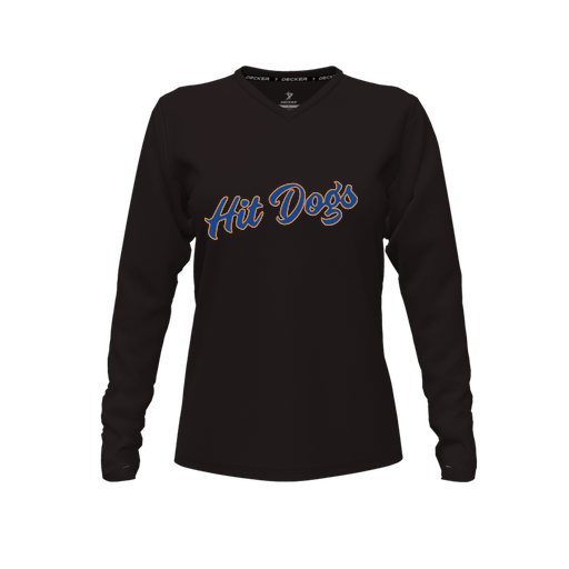 [FTLVCFBK-FYXS-LOGO3] Decker Comfort T-Shirt (Female Youth XS, Black, V Neck, Logo 3, Long Sleeve)