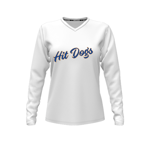 [FTLVPTWH-FYXS-LOGO3] Decker Performance T-Shirt (Female Youth XS, White, V Neck, Logo 3, Long Sleeve)