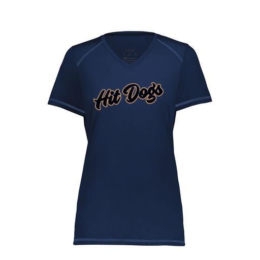 [6844.065.XS-LOGO2] Women's SoftTouch Short Sleeve (Female Adult XS, Navy, Logo 2)