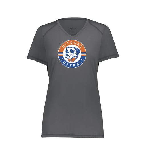 [6844.98D.XS-LOGO1] Women's SoftTouch Short Sleeve (Female Adult XS, Gray, Logo 1)
