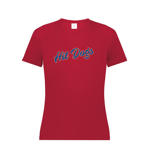 [2792.083.XS-LOGO3] Ladies Smooth Sport V-Neck T-Shirt (Female Adult XS, Red, Logo 3)