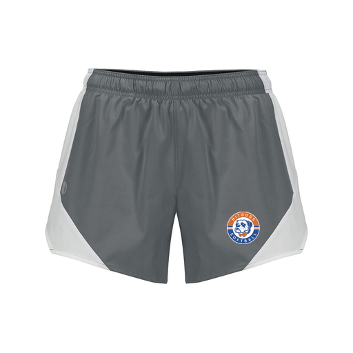 [229489.R04.S-LOGO1] Girls Olympus Shorts (Female Youth S, Gray, Logo 1)