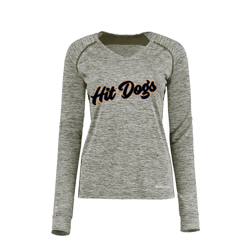 [222770.K94.XS-LOGO2] Ladies Electric Long Sleeve Shirt (Female Adult XS, Gray, Logo 2)