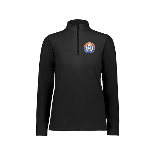 [6864.080.XS-LOGO1] Ladies MicroFleece 1/4 Zip Pullover (Female Adult XS, Black, Logo 1)