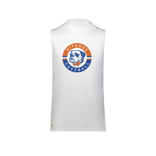 [222590.005.XS-LOGO1] Men's CoolDry Sleeveless Hoodie (Adult XS, White, Logo 1)
