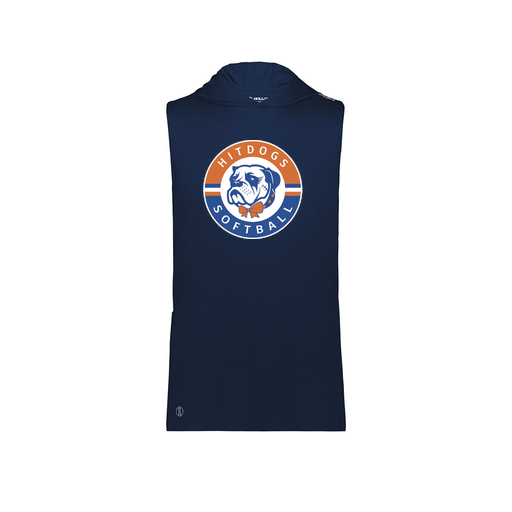 [222590.065.XS-LOGO1] Men's CoolDry Sleeveless Hoodie (Adult XS, Navy, Logo 1)