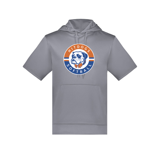 [6871.059.S-LOGO1] Men's Dri Fit Short Sleeve Hoodie (Adult S, Gray, Logo 1)