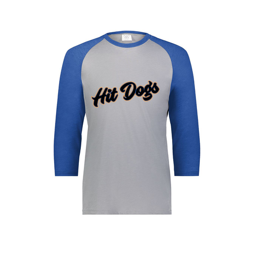[6879.28V.S-LOGO2] Men's Vintage 3/4 Sleeve T-Shirt (Adult S, Royal, Logo 2)
