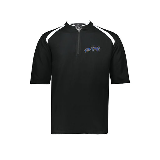 [229681-YS-BLK-LOGO3] Youth Dugout Short Sleeve Pullover (Youth S, Black, Logo 3)