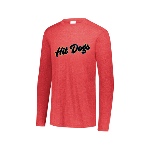 [FTLCUBRD-AXS-LOGO2] Decker Men's Tri-Blend T-Shirt - Long Sleeve (Adult XS, Red, Logo 2)