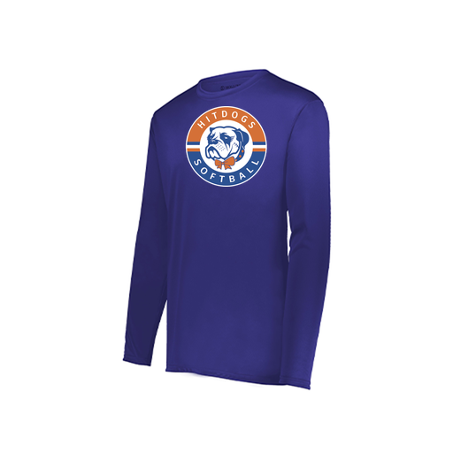 [222823.747.S-LOGO1] Youth LS Smooth Sport Shirt (Youth S, Purple, Logo 1)