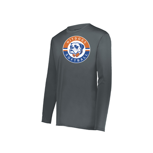 [222823.059.S-LOGO1] Youth LS Smooth Sport Shirt (Youth S, Gray, Logo 1)