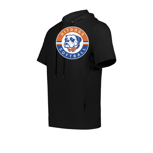 [222605.080.S-LOGO1] YOUTH VENTURA SOFT KNIT SHORT SLEEVE HOODIE (Youth S, Black, Logo 1)