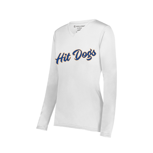 [222824.005.S-LOGO3] Ladies LS Smooth Sport Shirt (Female Adult S, White, Logo 3)