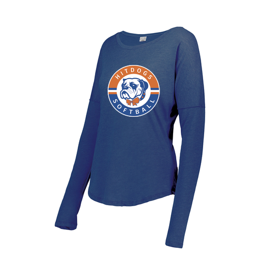 [3077.U55.XS-LOGO1] Ladies LS Ultra-blend T-Shirt (Female Adult XS, Royal, Logo 1)