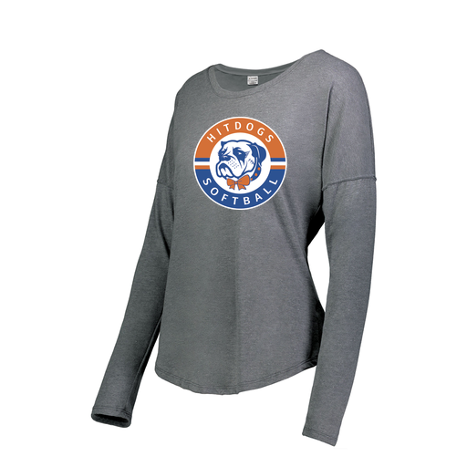 [3077.013.XS-LOGO1] Ladies LS Ultra-blend T-Shirt (Female Adult XS, Gray, Logo 1)